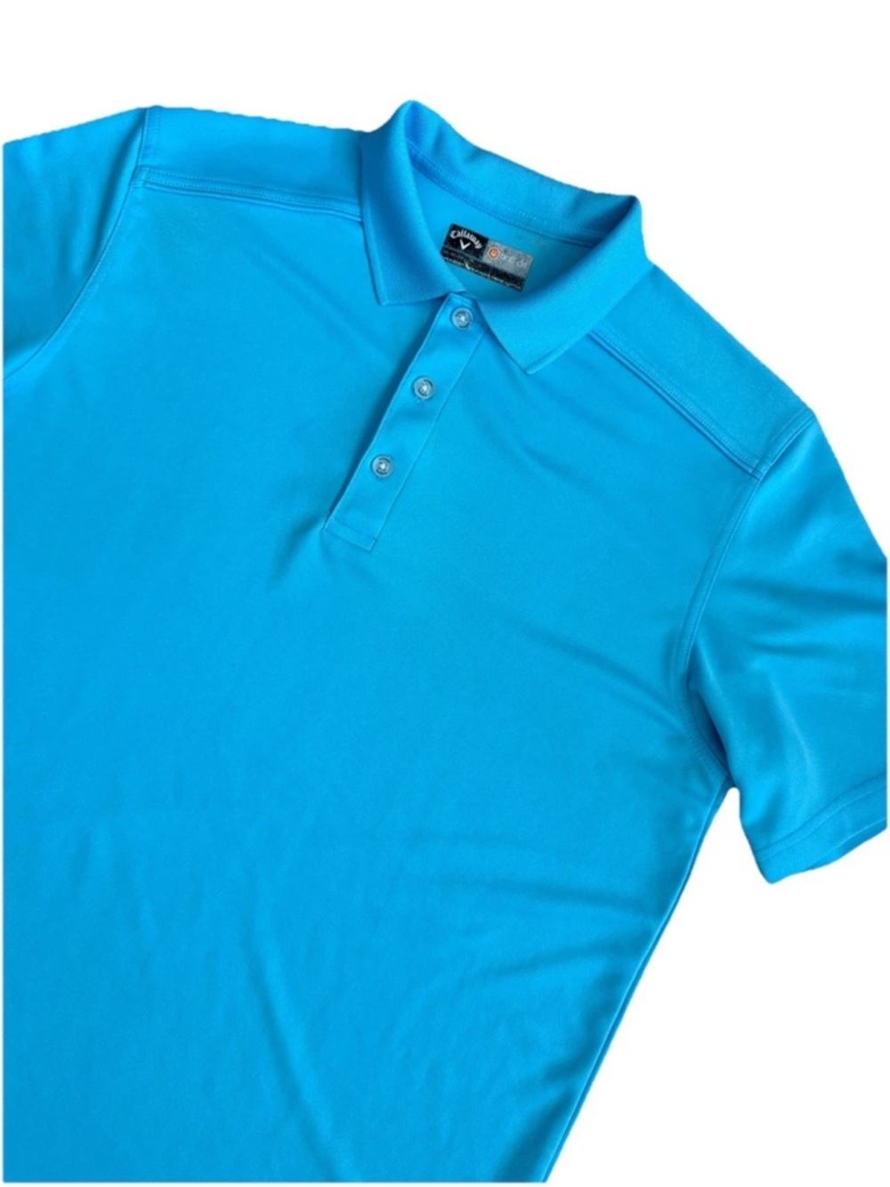 Callaway Opti-Dri Men’s Turquoise Blue Short Sleeve Golf Polo Shirt Size Medium